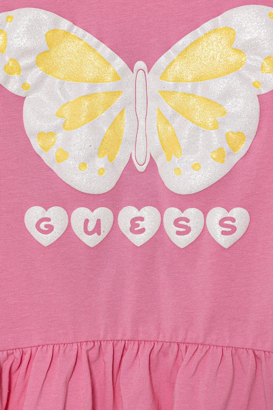 Дівчинка Дитячий бавовняний лонгслів Guess K5YI08.K6YW4.9BYA рожевий