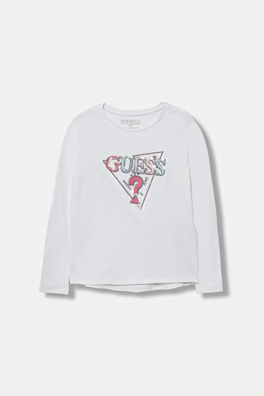 Παιδικό μακρυμάνικο Guess απλικέ λευκό K5YI10.K6YW4.9BYA