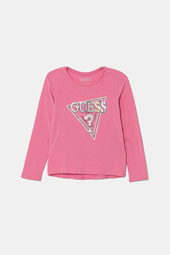 Παιδικό μακρυμάνικο Guess απλικέ ροζ K5YI10.K6YW4.9BYA