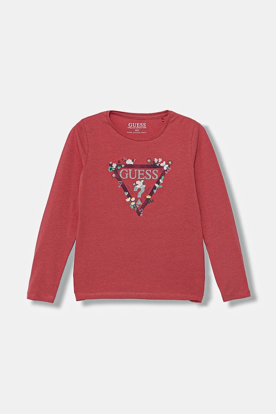 Guess longsleeve dziecięcy z elastanem różowy K5YI16.K6YW4.9BYA