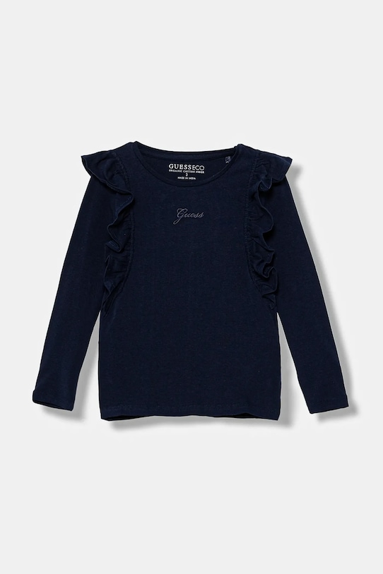 Guess longsleeve dziecięcy aplikacja granatowy K5YI25.K6YW4.9BYA