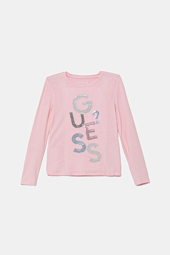 Guess longsleeve dziecięcy aplikacja różowy K5YI26.KAPO0.9BYA
