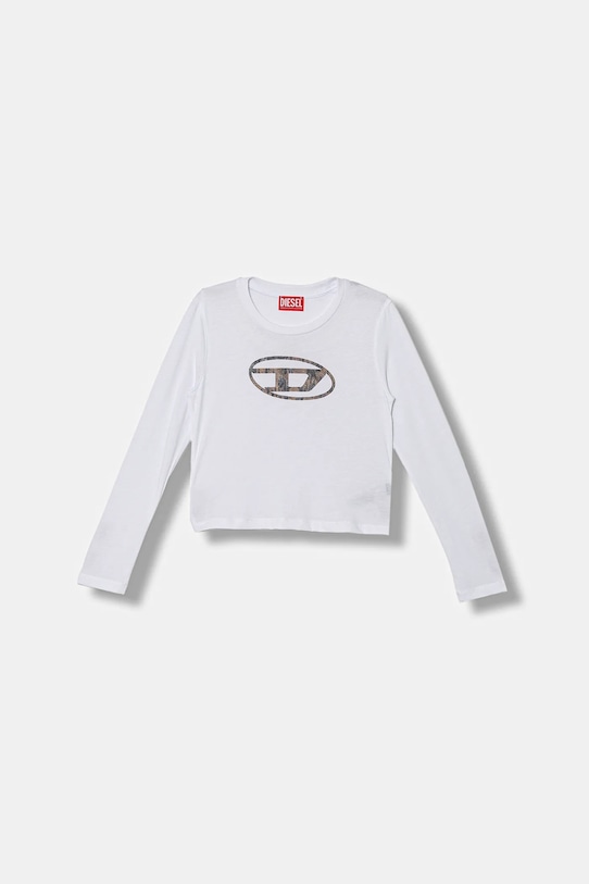Дитячий лонгслів Diesel TDOLSY T-SHIRT бавовна білий J02413