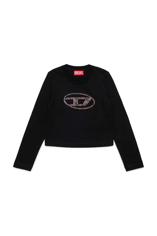 Diesel longsleeve dziecięcy TDOLSY T-SHIRT nadruk czarny J02413