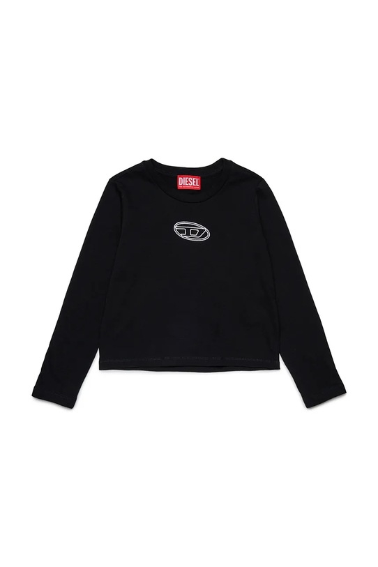 Diesel longsleeve bawełniany dziecięcy TIVALSYLS T-SHIRT aplikacja czarny J02431