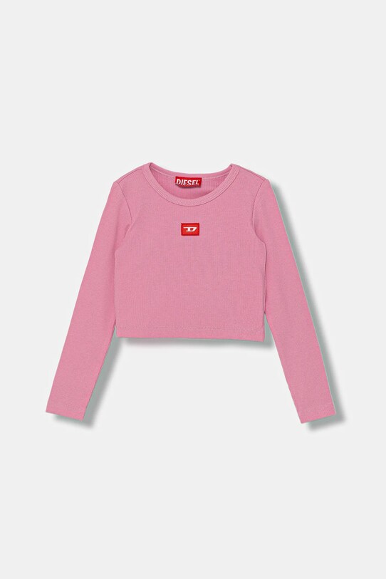Otroška dolga majica Diesel TBALLETD T-SHIRT Z elastanom roza J02452