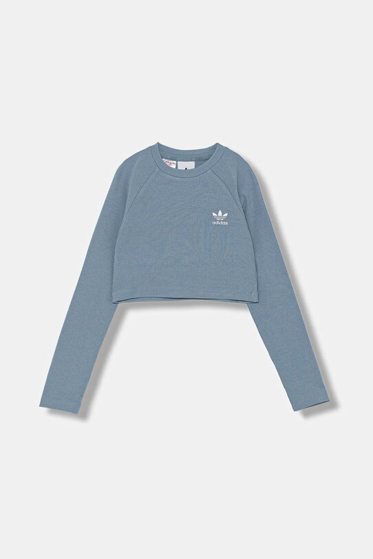 Otroška dolga majica adidas Originals Z elastanom modra JW2599