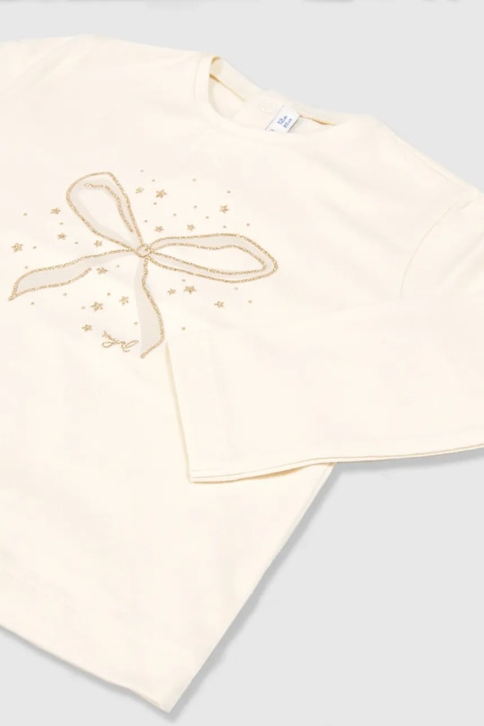 Dziewczynka Mayoral longsleeve dziecięcy 116.4D.Baby.9BYA beżowy