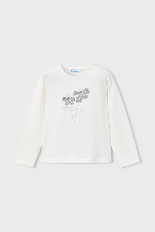 Mayoral longsleeve bawełniany z elastanem biały 178.6K.Mini.9BYA