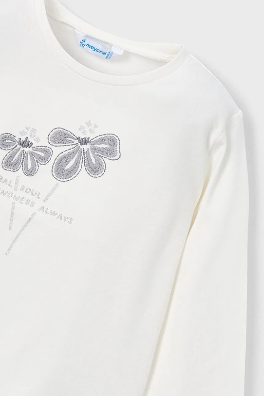 Dziewczynka Mayoral longsleeve bawełniany 178.6K.Mini.9BYA biały