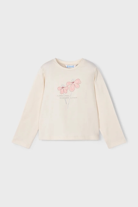 Mayoral longsleeve bawełniany z elastanem beżowy 178.6K.Mini.9BYA