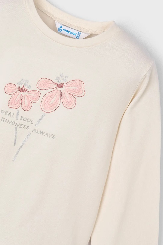 Dziewczynka Mayoral longsleeve bawełniany 178.6K.Mini.9BYA beżowy