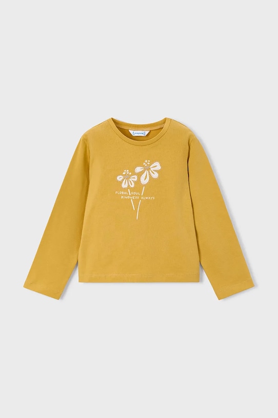 Mayoral longsleeve bawełniany z elastanem żółty 178.6K.Mini.9BYA