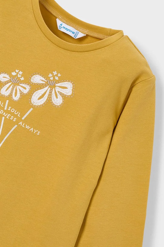 Dziewczynka Mayoral longsleeve bawełniany 178.6K.Mini.9BYA żółty