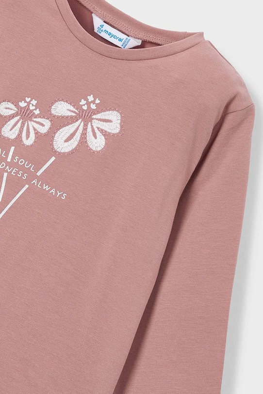 Dziewczynka Mayoral longsleeve bawełniany 178.6K.Mini.9BYA różowy