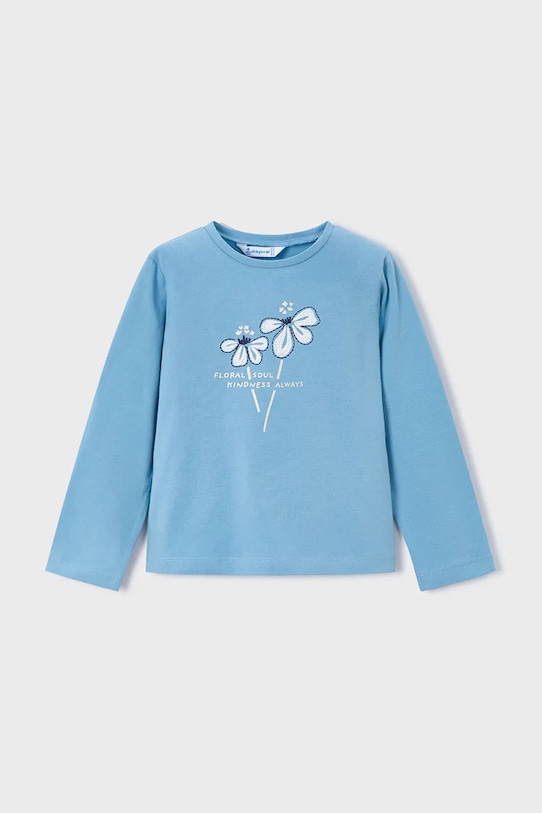 Mayoral longsleeve bawełniany z elastanem niebieski 178.6K.Mini.9BYA