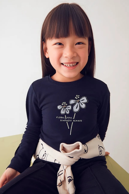 Mayoral longsleeve bawełniany z elastanem niebieski 178.6K.Mini.9BYA