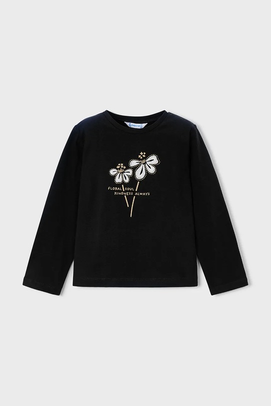 Mayoral longsleeve din bumbac 178.6K.Mini.9BYA negru AW25