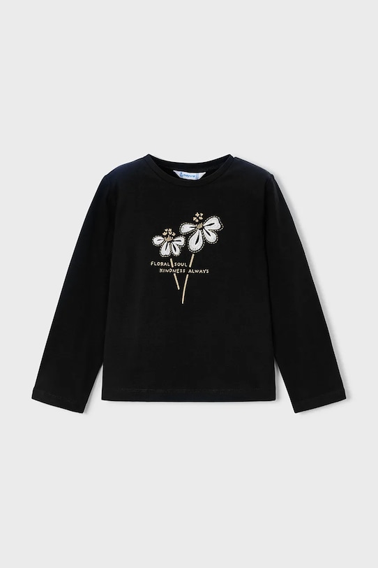 Mayoral longsleeve bawełniany 178.6K.Mini.9BYA czarny AW25