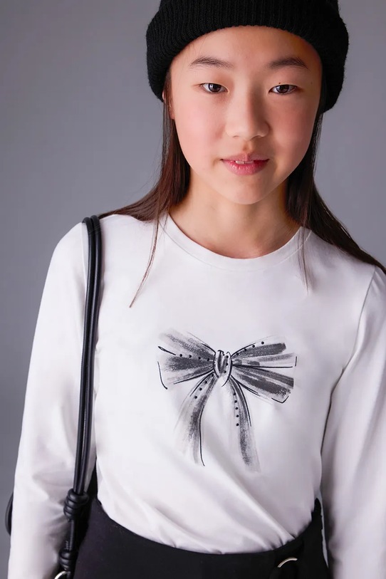 Mayoral longsleeve din bumbac pentru copii 830.8A.Junior.9BYA alb