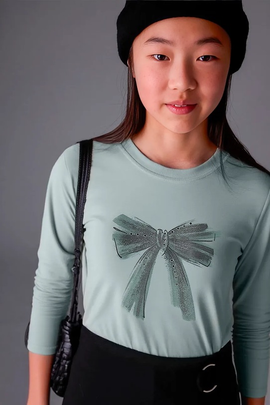 Детска блуза с дълги ръкави Mayoral еластичен тюркоазен 830.8A.Junior.9BYA