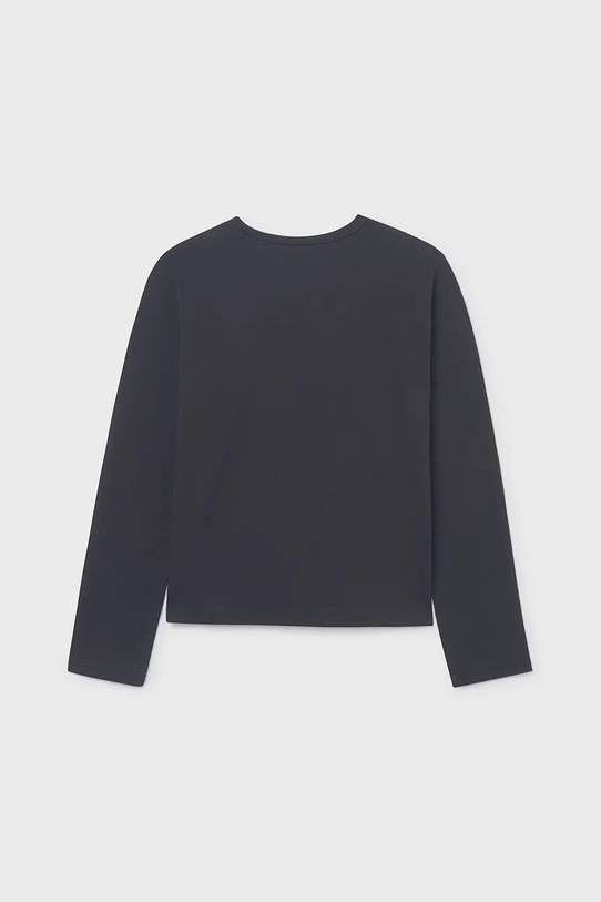 Дитячий бавовняний лонгслів Mayoral 830.8A.Junior.9BYA чорний AW25