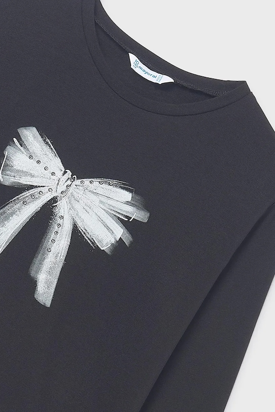 Дівчинка Дитячий бавовняний лонгслів Mayoral 830.8A.Junior.9BYA чорний