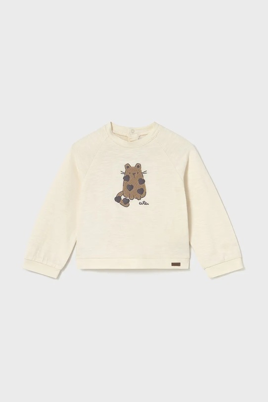 Mayoral longsleeve bawełniany okrągły beżowy 2080.4J.Baby.9BYA
