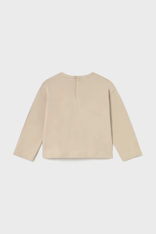 Mayoral longsleeve bawełniany dziecięcy 2082.4L.Baby.9BYA beżowy AW25
