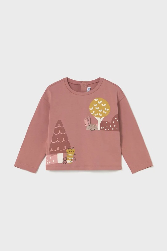 Mayoral longsleeve bawełniany dziecięcy z elastanem czerwony 2082.4L.Baby.9BYA
