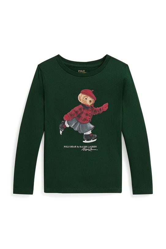 Polo Ralph Lauren longsleeve bawełniany dziecięcy nadruk zielony 312P00435500
