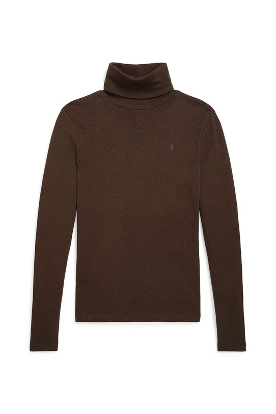 Dječja majica dugih rukava Polo Ralph Lauren pamuk smeđa 313850670018