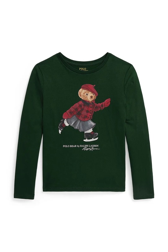 Παιδικό βαμβακερό μακρυμάνικο Polo Ralph Lauren στάμπα πράσινο 313P00435500