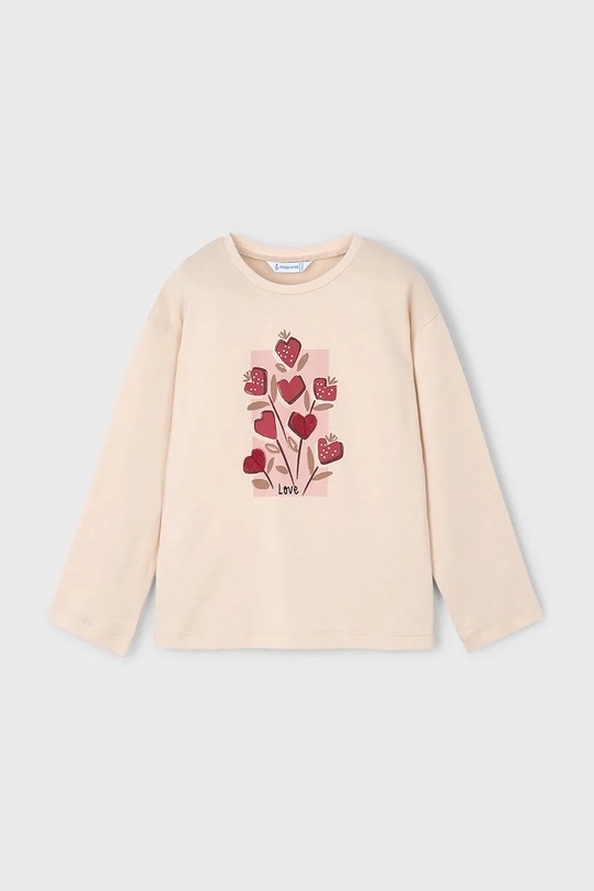 Mayoral longsleeve bawełniany dziecięcy 4005.6C.Mini.9BYA beżowy AW25