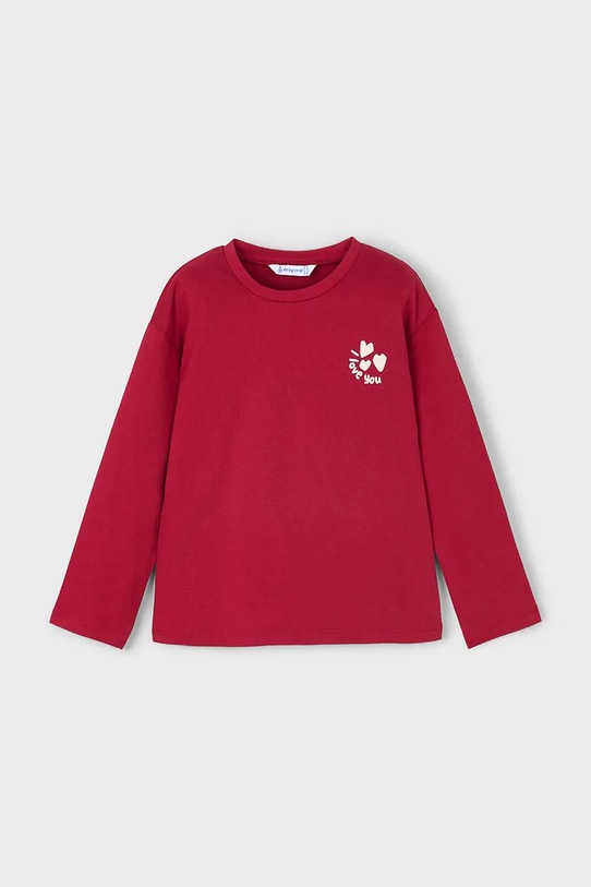 Mayoral longsleeve bawełniany dziecięcy 4005.6C.Mini.9BYA czerwony AW25