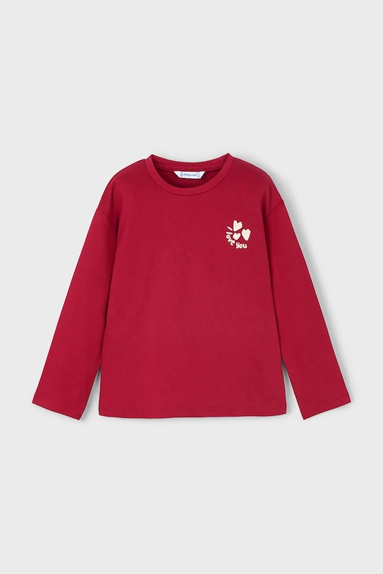 Mayoral longsleeve din bumbac pentru copii 4005.6C.Mini.9BYA rosu AW25