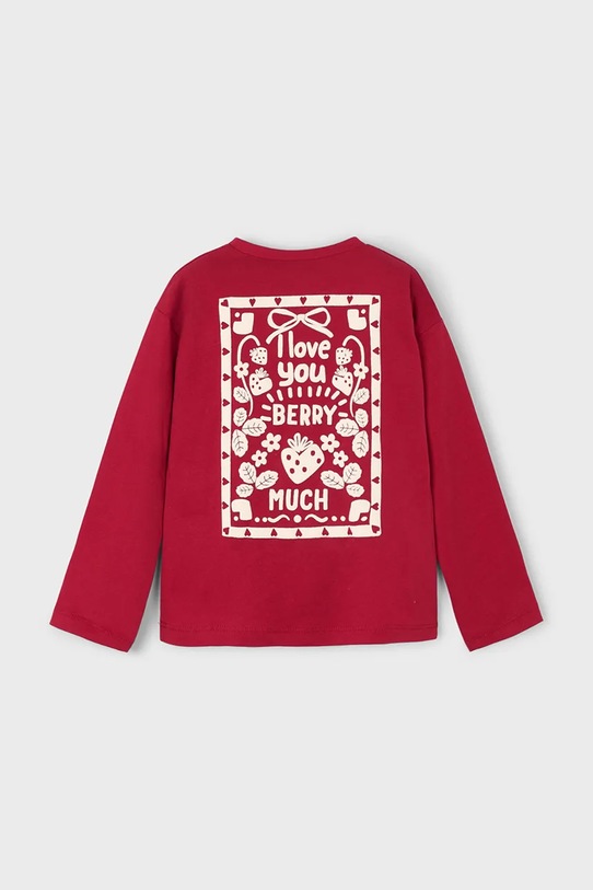 Dziewczynka Mayoral longsleeve bawełniany dziecięcy 4005.6C.Mini.9BYA czerwony