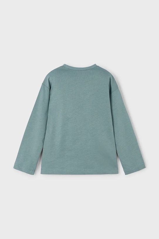 Mayoral longsleeve bawełniany dziecięcy 4005.6C.Mini.9BYA turkusowy AW25