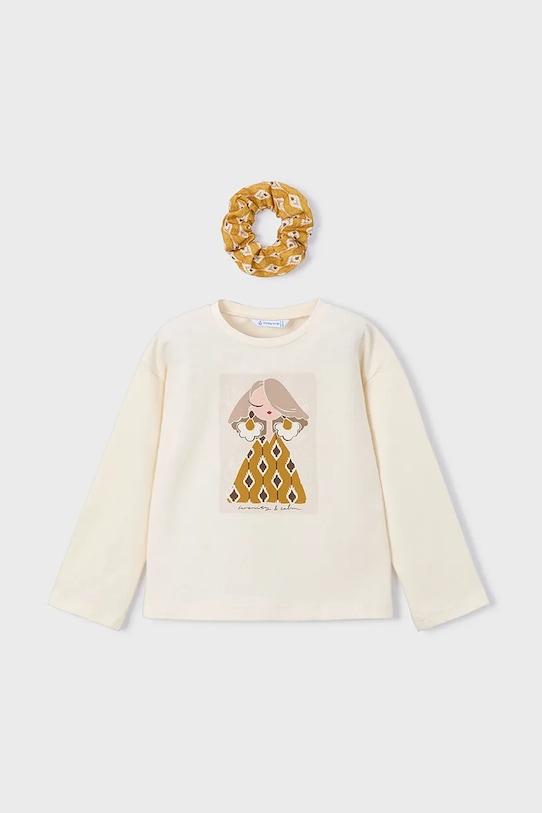 Mayoral longsleeve din bumbac bumbac galben 4006.6E.Mini.9BYA