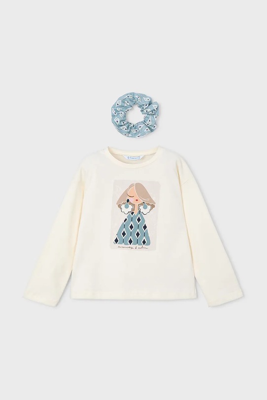 Bavlněné tričko s dlouhým rukávem Mayoral bavlna tyrkysová 4006.6E.Mini.9BYA