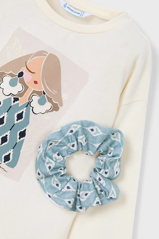 DÍVKA Bavlněné tričko s dlouhým rukávem Mayoral 4006.6E.Mini.9BYA tyrkysová