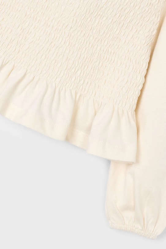 Fete Mayoral longsleeve din bumbac pentru copii 4007.6E.Mini.9BYA bej