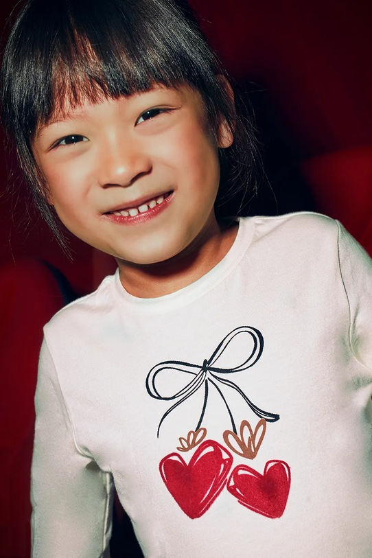 Mayoral longsleeve bawełniany 4008.6F.Mini.9BYA czerwony