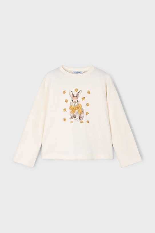 Mayoral longsleeve bawełniany 4009.6J.Mini.9BYA beżowy AW25