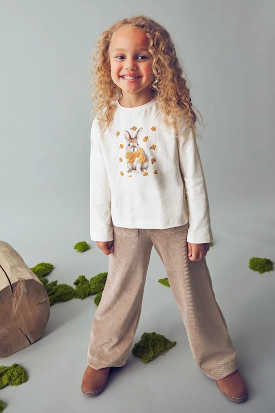 Mayoral longsleeve bawełniany 4009.6J.Mini.9BYA beżowy