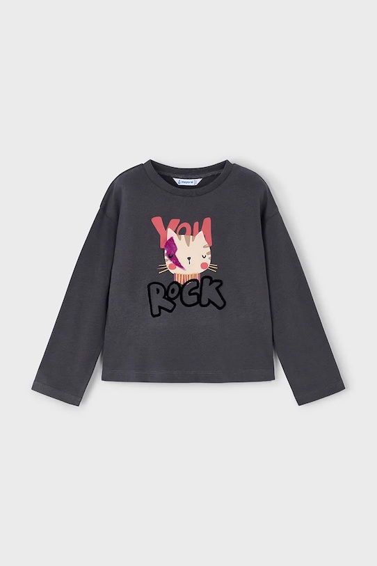 Bavlněné tričko s dlouhým rukávem Mayoral bavlna šedá 4009.6J.Mini.9BYA