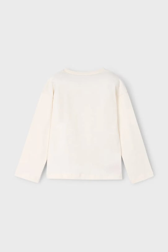 Bavlnené tričko s dlhým rukávom Mayoral 4010.6J.Mini.9BYA béžová AW25