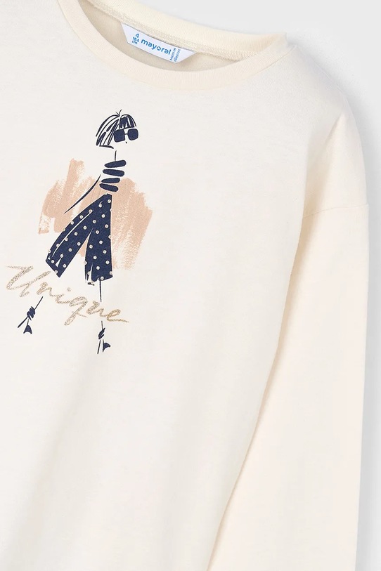 Dziewczynka Mayoral longsleeve bawełniany 4010.6J.Mini.9BYA beżowy