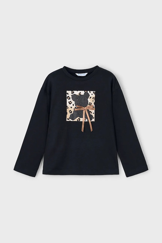 Mayoral longsleeve bawełniany 4010.6J.Mini.9BYA czarny AW25