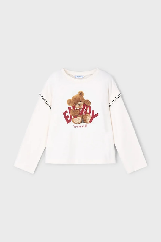 Mayoral longsleeve din bumbac bumbac alb 4012.6G.Mini.9BYA